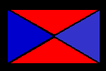 Rectangle made with two equilateral triangles and two isosceles triangles, with the longest sides of the isosceles triangles forming the longest sides of the rectangle